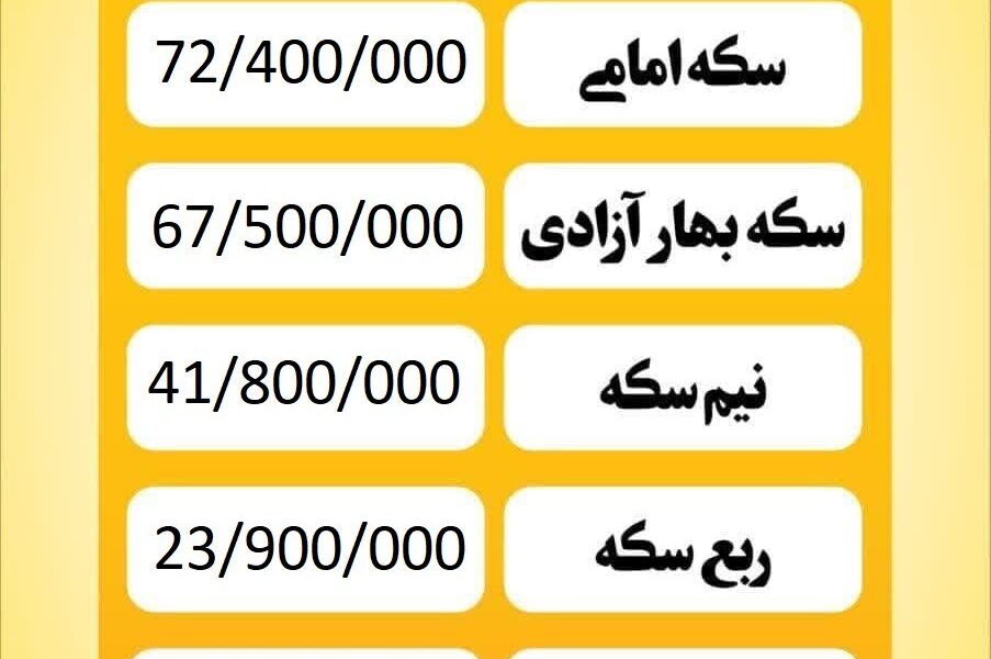 قیمت سکه امروز پنجشنبه ۸ خرداد ۱۴۰۴