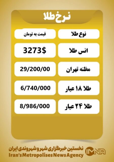 قیمت طلا امروز شنبه ۷ تیر ۱۴۰۴ قیمت طلا امروز شنبه ۷ تیر ۱۴۰۴