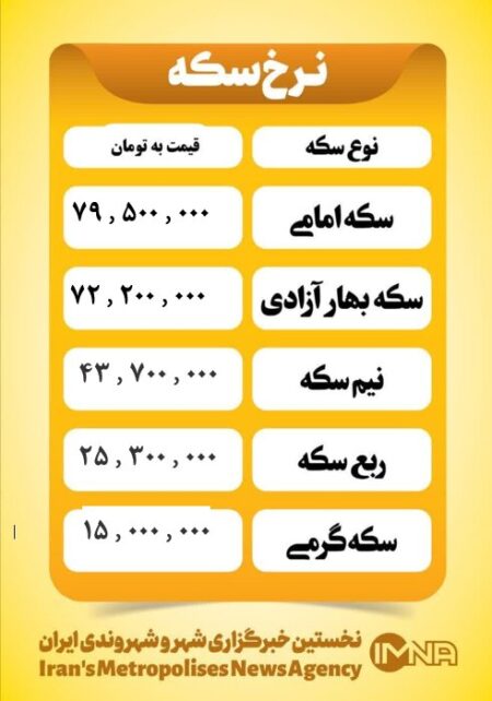قیمت سکه امروز سه شنبه ۱۷ تیر ۱۴۰۴