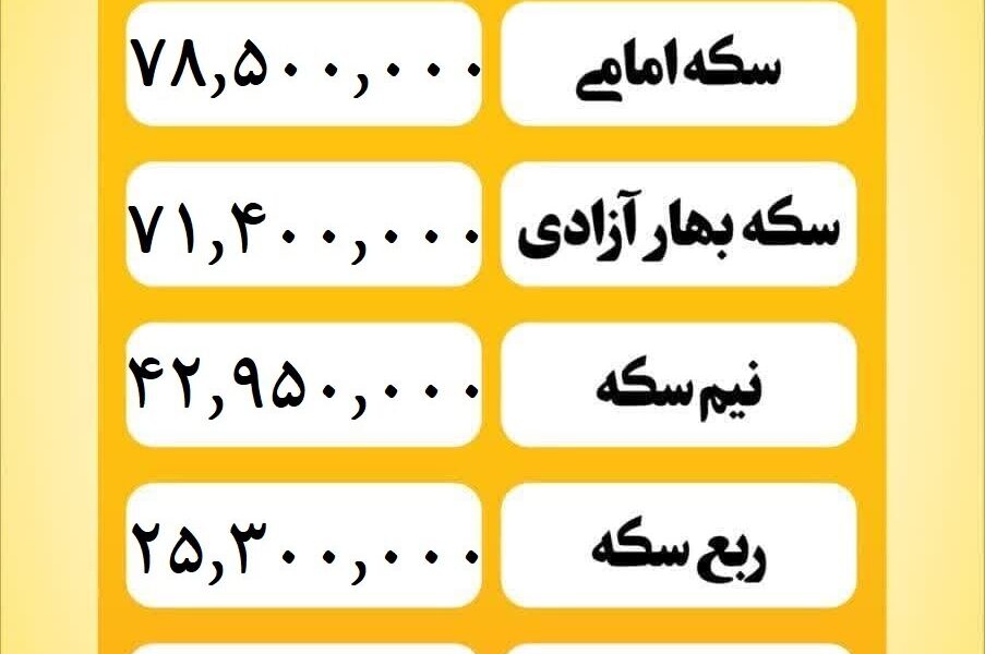 قیمت سکه امروز شنبه ۲۱ تیر ۱۴۰۴
