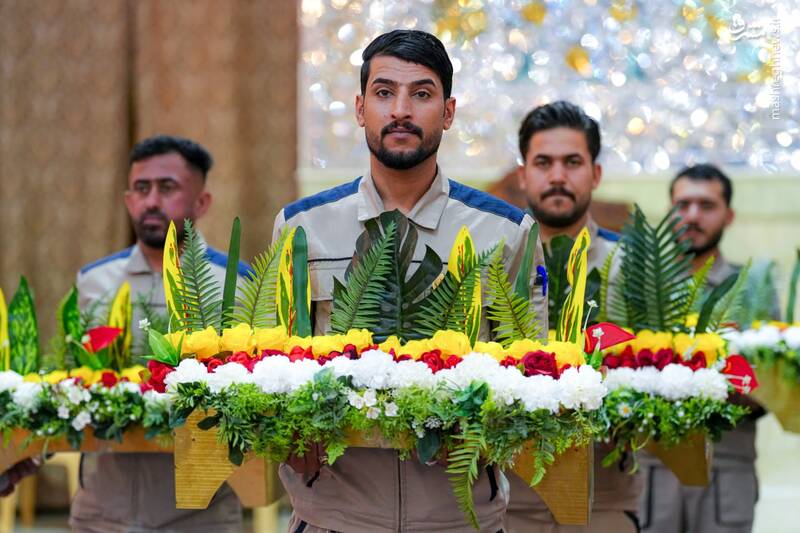 عکس/ گل‌آرایی ضریح حرمین سامرا در سالروز ولادت زینب کبری(س)