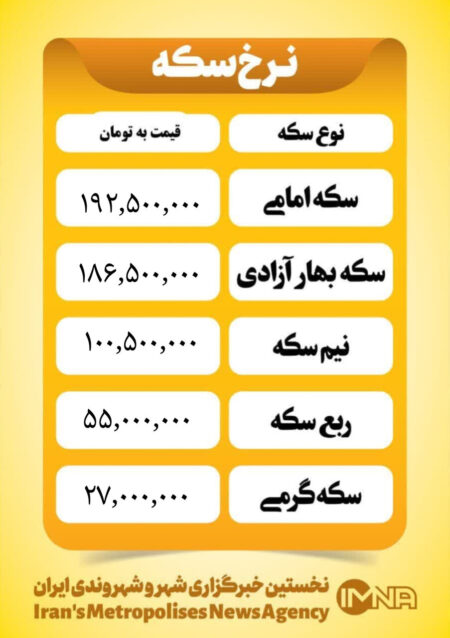 قیمت سکه امروز سه شنبه ۲۸ بهمن ۱۴۰۴