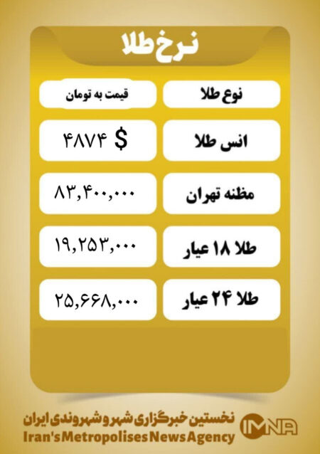 قیمت طلا امروز چهارشنبه ۲۹ بهمن ۱۴۰۴ قیمت طلا امروز چهارشنبه ۲۹ بهمن ۱۴۰۴