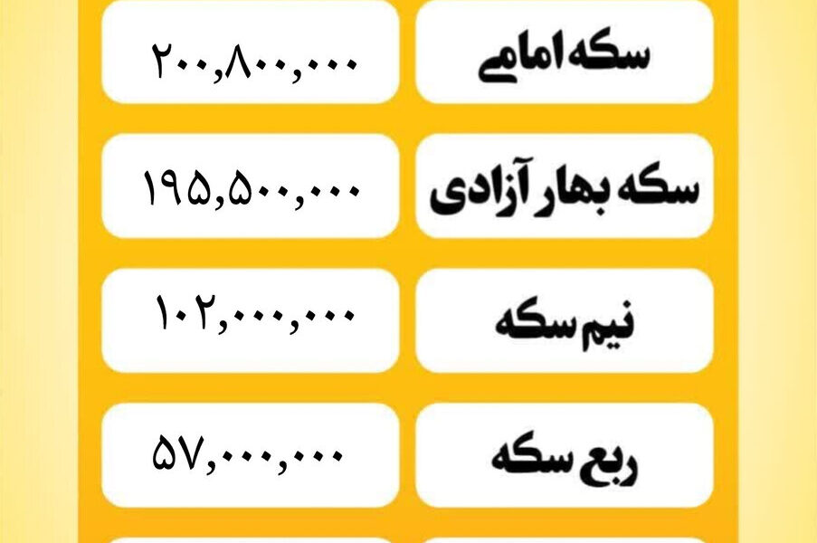 قیمت سکه امروز شنبه ۲ بهمن ۱۴۰۴