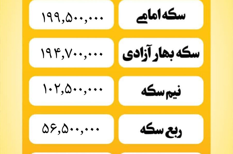 قیمت سکه امروز یکشنبه ۳ اسفند۱۴۰۴ قیمت سکه امروز یکشنبه ۳ اسفند۱۴۰۴