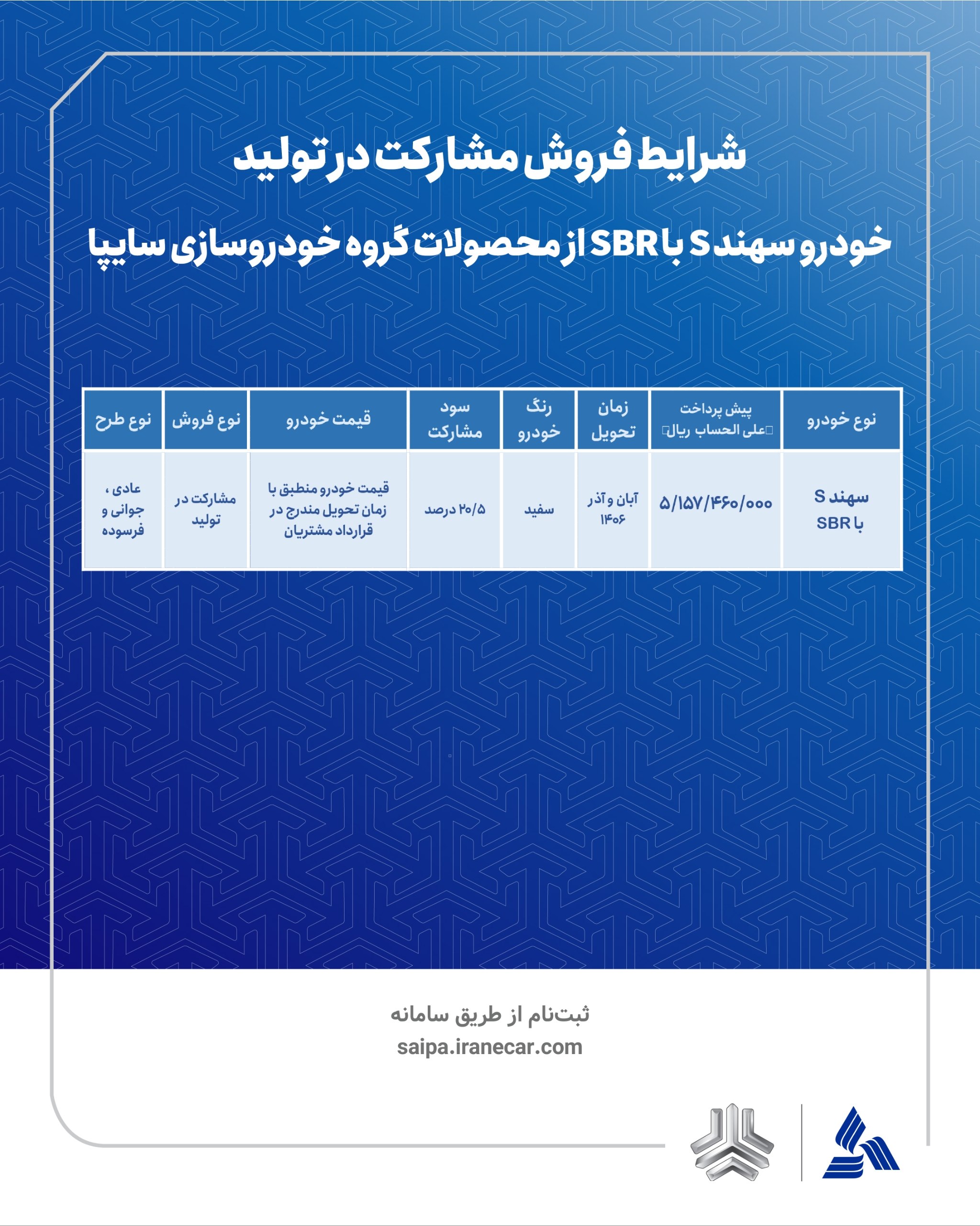 فروش مشارکت در تولید محصول گروه خودروسازی سایپا ویژه متقاضیان طرح عادی، حمایت از خانواده و جوانی جمعیت و جایگزینی خودروهای فرسوده