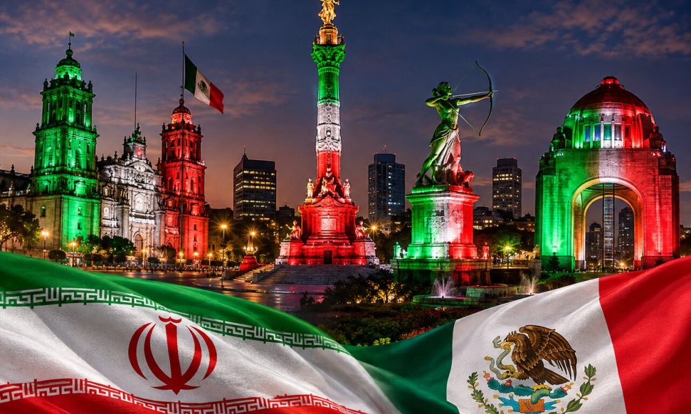 مکزیکوسیتی به رنگ پرچم ایران درآمد